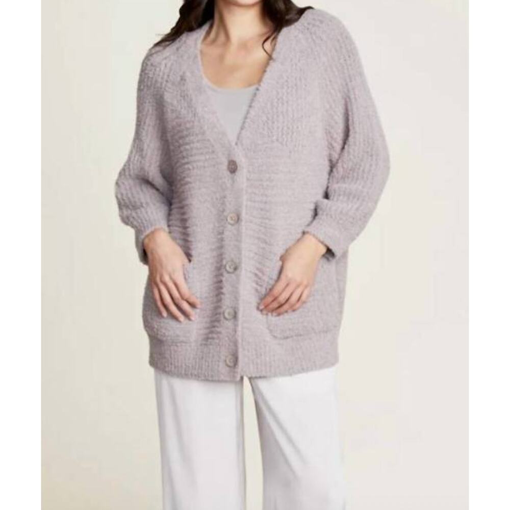 Barefoot Dreams Women's Cozy Twist Raglan Button Cardigan Small